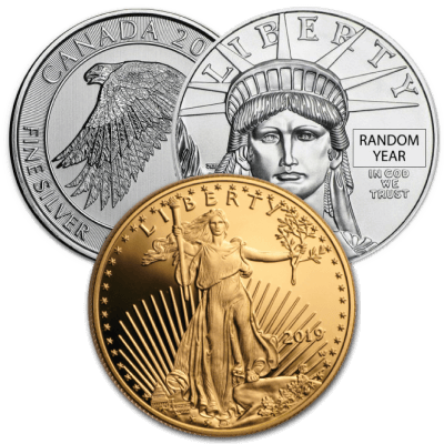 Gold, silver and platinum bullion coins
