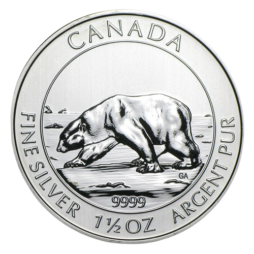 2013 Royal Canadian Mint Polar Bear 1.5 oz Silver Coin BU