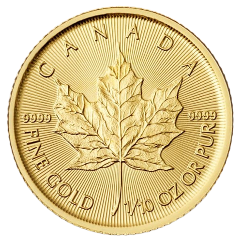Canadian Maple Leaf 1/10 oz Gold Coin BU