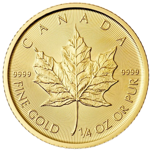 Canadian Maple Leaf 1/4 oz Gold Coin BU